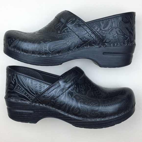 dansko embossed clogs